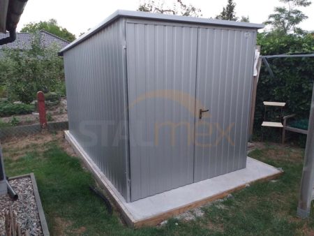 Gartenhaus / Gerätehaus 2×3×2,10 – Pultdach, Doppeltüren, RAL 9006 weißaluminium