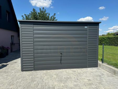 Garage 4×6×2,38 - Pultdach, Schwingtor, RAL 7016 anthrazitgrau MATT, Tür